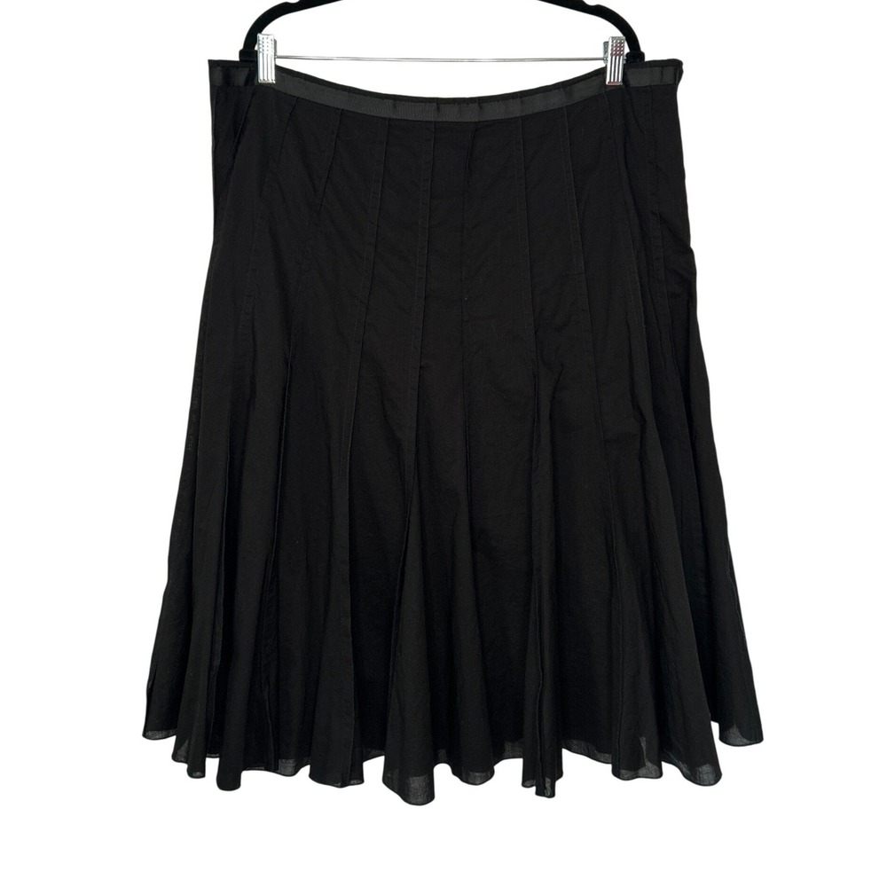 Vintage Dressbarn Y2K Gored Flare Skirt 20 Black 100% Cotton Witchy Whimsigoth